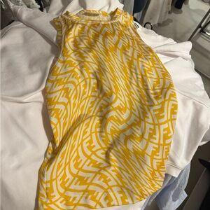 Fendi Yellow and White Patterned Kids set